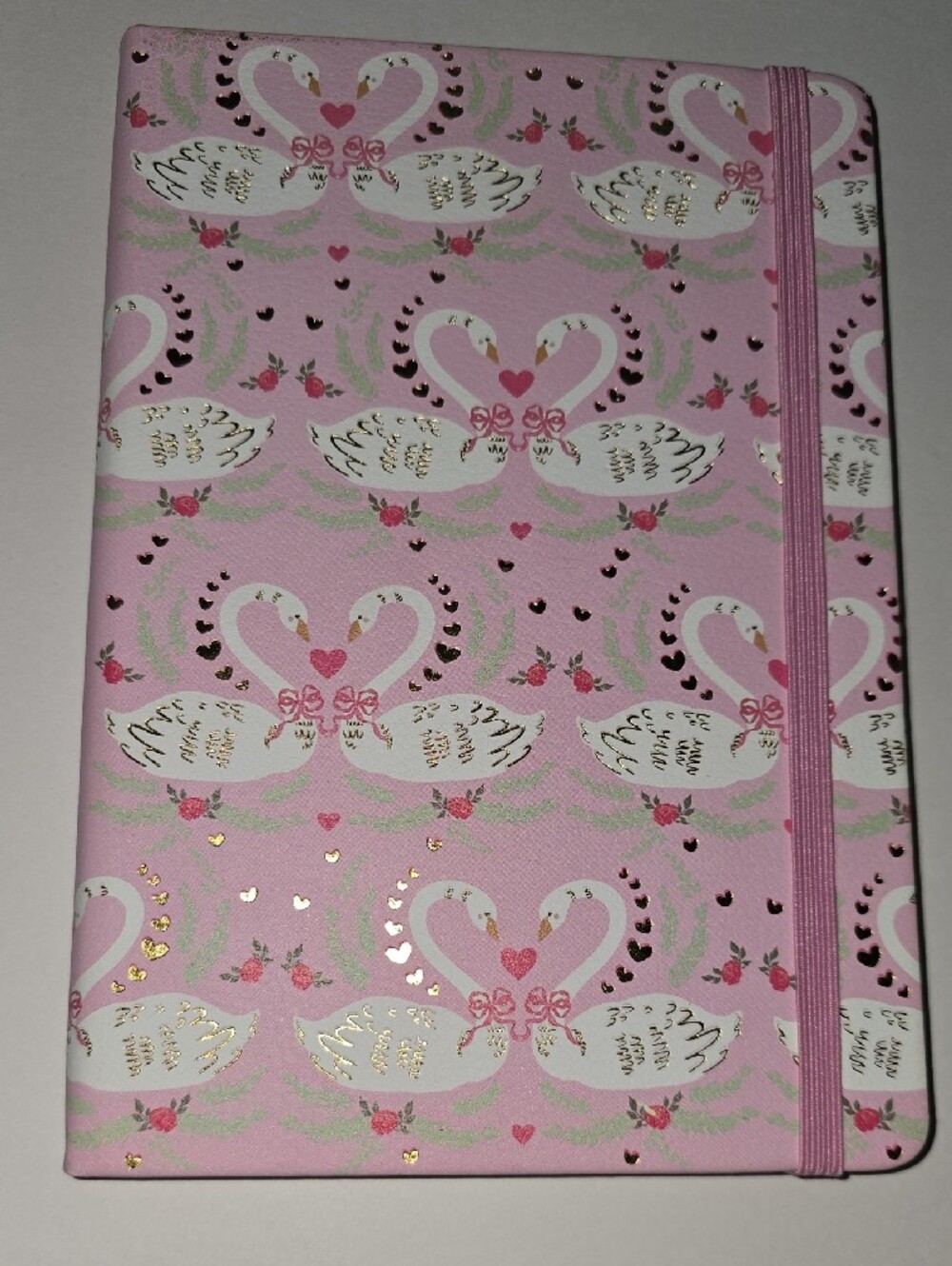 Pink Swan Pattern Hardcover Notebook - Picture 2 of 6